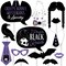 Big Dot of Happiness Goth Girl Photo Booth Props Kit, Black and Purple Halloween or Gothic Birthday Party Supplies - 20 Count Selfie Prop Sticks